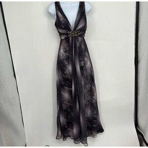 Vintage Y2K Cache 2 Whimsigoth Formal Prom Dress Strappy Black Maxi Witch
